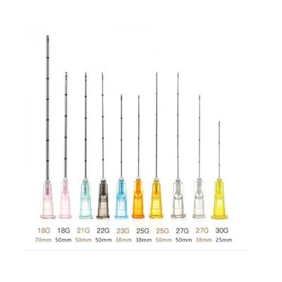 50mm 70mm Blunt End Cannula Injectable Dermal Filler Cannulas 21g