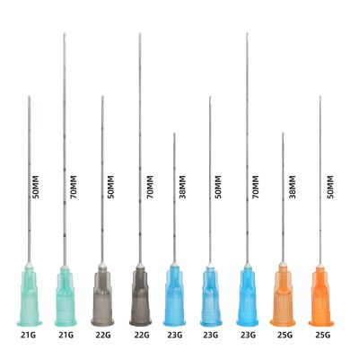 CE Beauty Blunt Cannula Needle 25g * 50mm 18g * 70mm สองเข็ม