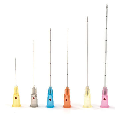 ปลายทื่อที่มีความยืดหยุ่นสูง Cannula Filler Blunt Tip Microcannula Needle สำหรับฟิลเลอร์