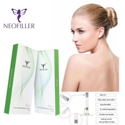 Neofiller Cross-linked 24mg-ml Hyaluronic Acid Dermal Filler Injectable Gel 9-12 เดือน การเพิ่มอายุยืน