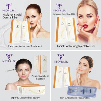 เข็มฉีดยา 1ml ปราศจากเชื้อ Hyaluronic Acid Dermal FILLER Bioเข้ากันได้กับ Cross-Linked ฉีดเจล 24 เดือน Facial Contouring