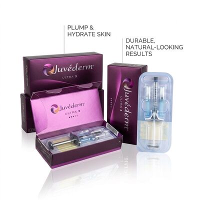 Gel Juvederm Dermal Filler ผลิตภัณฑ์ต่อต้านริ้วรอย ออกแบบมาเพื่อลดเลือนริ้วรอยและปรับรูปหน้าให้เรียวขึ้นอย่างมืออาชีพ