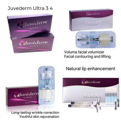 ยาวถึง 12-18 เดือน Juvederm Dermal Filler 1ml 2 สายฉีด ส่ง DHL UPS FEDEX การแก้ไขการเสริมหน้าที่ยาวนาน