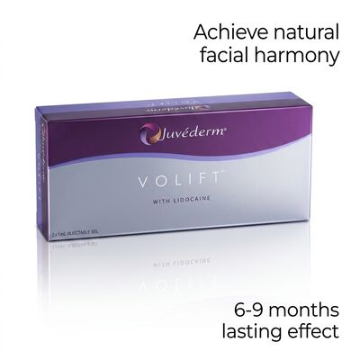 ปริมาณ 2 เท่า 1ml Juvederm Voluma Filler Anti aging Facial Filler สำหรับ Midface Volume Boost และปรับปรุงรูปทรงใบหน้า