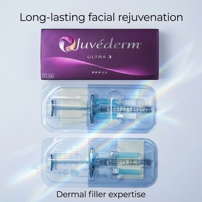 สูตรเจล Juvederm Dermal Filler ความลึกสําหรับการฉีด 2 ครั้ง 1 มิลลิลิตร