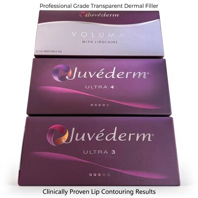 การทำศัลยกรรมพลาสติก Juvederm Dermal Filler ความเข้มข้น 20mgMl อายุการใช้งาน 9-12 เดือนเหมาะสำหรับการเสริมสร้างรูปทรงใบหน้าและการฟื้นฟูผิว