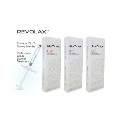สารเติมผิวหนัง Sub-Q Revolax ละเอียดลึก ความเหมาะสมทางชีวภาพสูง เหมาะสําหรับการฉีด ความลึก ผิวหนังกลางถึงลึก ปรับปรุงลักษณะผิวหนัง