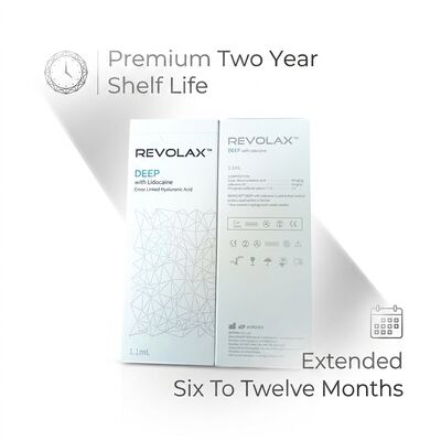 สารเติมผิวหนัง Sub-Q Revolax ละเอียดลึก ความเหมาะสมทางชีวภาพสูง เหมาะสําหรับการฉีด ความลึก ผิวหนังกลางถึงลึก ปรับปรุงลักษณะผิวหนัง
