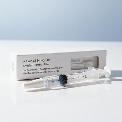 ปริมาณของฉีด 1 ml Juvederm Dermal Filler Gel สูตรประกอบความเข้มข้น 20mg Ml เหมาะสําหรับการรักษาความงดงามของใบหน้า