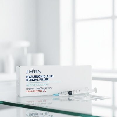 ไฮยอลูรอนิกแอซิด Juvederm Dermal Filler เหมาะสําหรับหลายพื้นที่บนใบหน้าและต้องการสภาพการเก็บรักษา หลีกเลี่ยงการแช่แข็ง