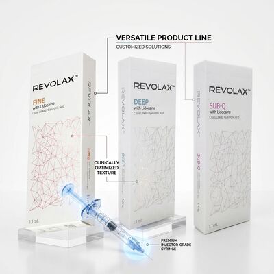Revolax Sub-Q เต็มหน้า เติมน้ํามันไฮยอลูรอนิกซีด monophasic เต็มผิวหนัง 1.1 ml สําหรับการฟื้นฟูปริมาณผิวหน้า