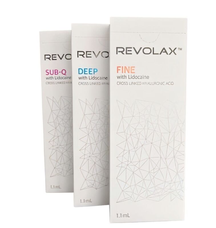 สารเติมเต็มผิวหนังแบบเชื่อมขวาง Revolax สารเติมเต็มผิวหนังสูตรฉีด Fine Deep Sub-Q สำหรับลดริ้วรอยบนใบหน้าและคืนความอิ่มเอิบ
