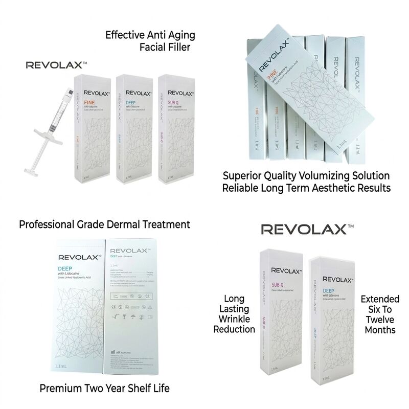 24mgml Revolax Dermal Filler การฉีด ความลึก คอนเซ็นทรัลผิวหนังกลางถึงลึก 20 Mgml โซลชั่นเพื่อเพิ่มปริมาณผิวหน้า