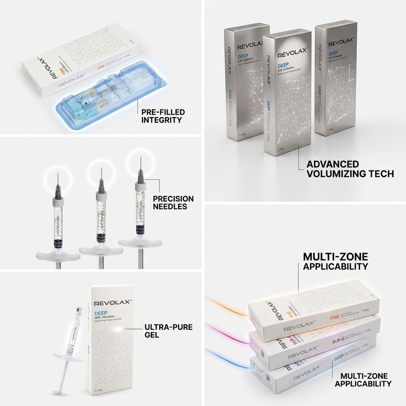 Revolax Fine Glabellar Filler Monophasic Hyaluronic Acid Dermal Filler 1.1ml สําหรับการแก้ไขเส้นผิว